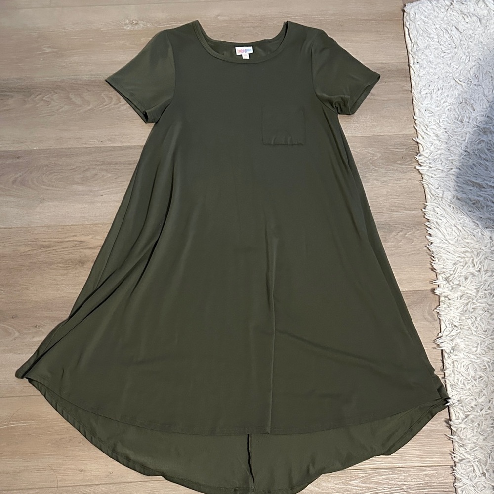 LuLaRoe Army Green High Low Dress